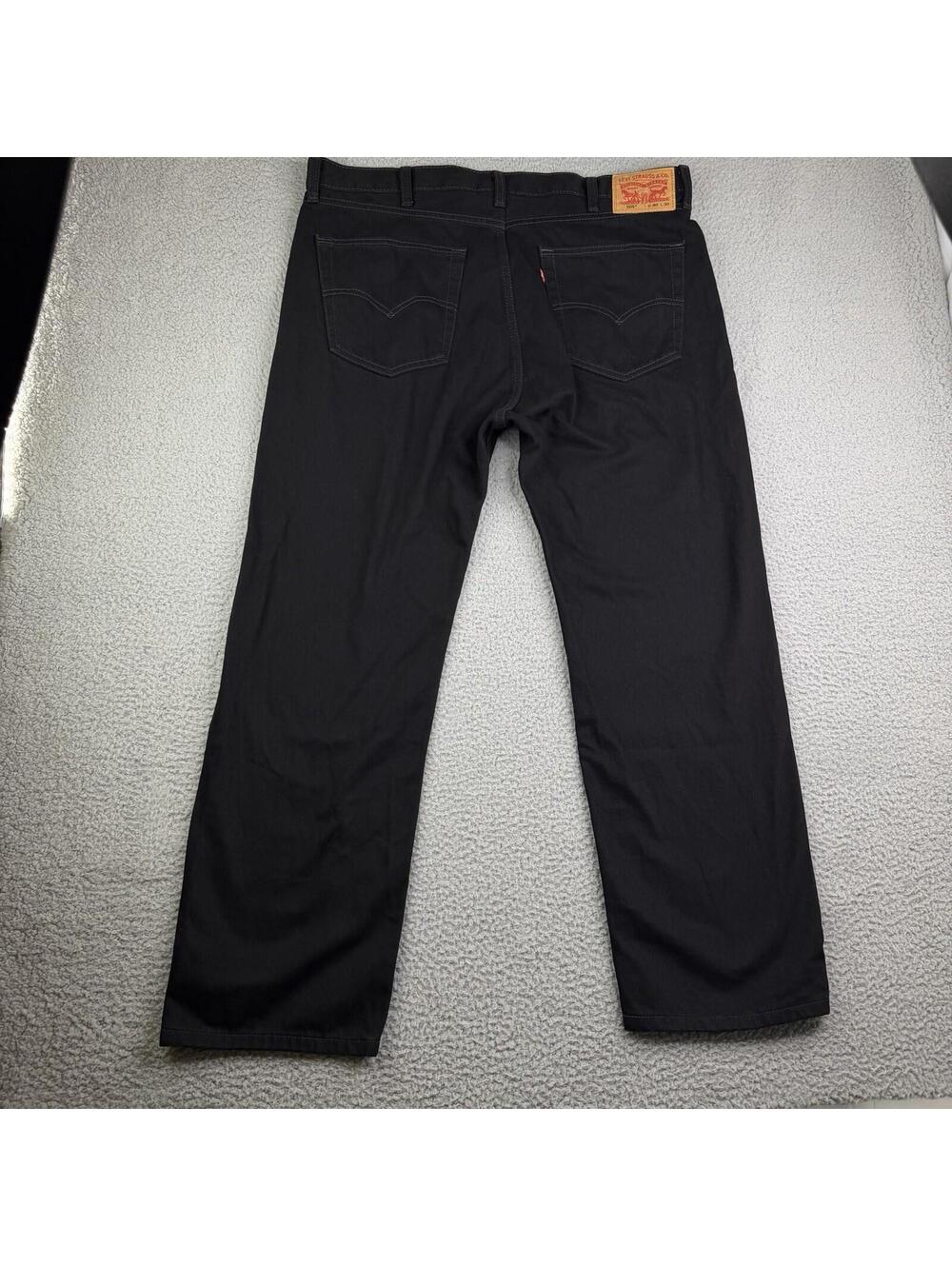 Levis 505 Black Denim Jeans Men's 40x30 Regular Fit Straight Leg 100% Cotton